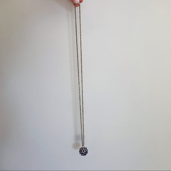 RW&CO. | Purple and Blue Jewelled Ball Necklace - Picture 3 of 7
